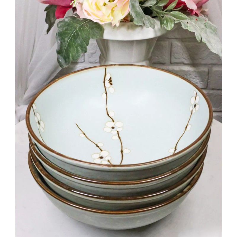 Set Of 4 Japanese Soushun Sakura Cherry Blossoms Porcelain Salad