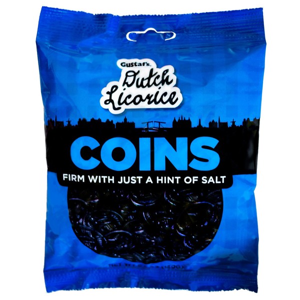 Gustaf's Dutch Licorice Coins, 5.2-Ounce Bags (Pack of 12)