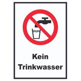 Kein Trinkwasser Sign Nicht Trinken A6 (105 x 148 mm)
