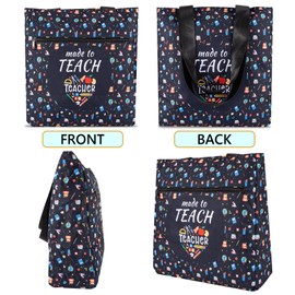 HJSSAA Tote Bag with Zipper Waterproof Cord Tote Bag for Women with Pockets Compartments Large Capacity Shoulder Bags Handbags for School Work Shopping Travel Daily Use,Gift for Teacher