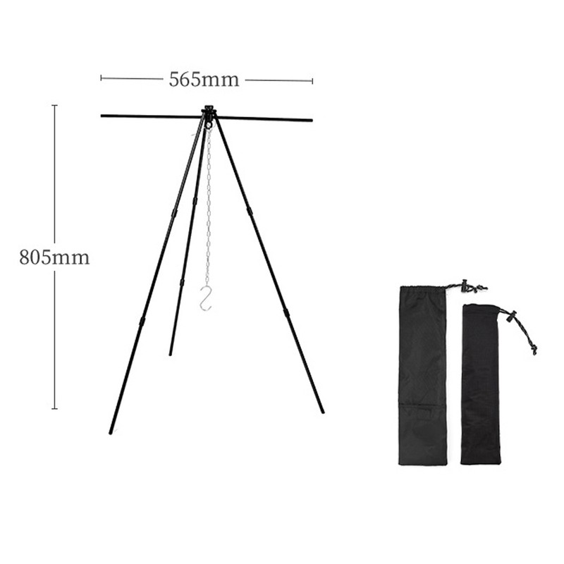 Outdoor Portable Aluminum Alloy Hung Tripod Camping Picnic Pot Hung