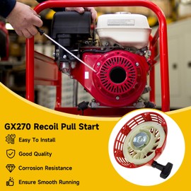 HIAORS GX270 Pull Start Recoil Starter Assembly Compatible with GX240 GX 270 8HP 9HP Predator 301cc 28400-ZE2-W01ZA 28400-ZE2-W01ZB Rotary 26-10469 Generator Lawn Mower Clone Engine Relacement Parts