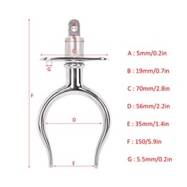Gaeirt Boat Stainless Steel Rowing Lock Rowing Pins Practical Silver Coloured Rowing Locks for Yachts Outdoor Rowing Fork Ferretería de la Cubierta