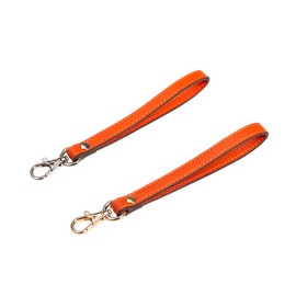 AAStraps Wristlet Strap, Genuine Leather KeyChain Hand wrist Strap for Clutch Wallet Cellphone Key with Golden Lock (24 Coral Red AB)