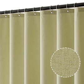 MIULEE Linen Textured Shower Curtain, 120 x 200 cm, Lime Green, Heavy Hotel Luxury Polyester Waterproof Shower Curtains, Anti-Mould, Washable Fabric Bath Curtain for Bathroom with 8 Rings