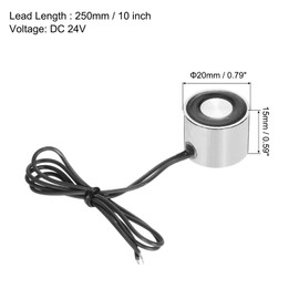 uxcell DC24V 4KG Lift Holding Electromagnet Sucking Disc Electric Lifting Magnet Solenoid