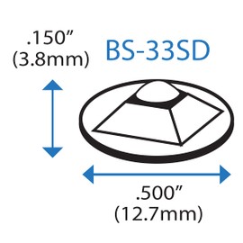 Clear Soft Self-Adhesive Sound Dampening Cabinet & Drawer Rubber Bumpers .500" inches (12.7 mm) x .150" inches (3.8 mm) - 200 Pack - BS33SD