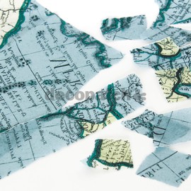 Decopatch Paper No. 691 Turquoise Map 395 x 298 mm Pack of 3