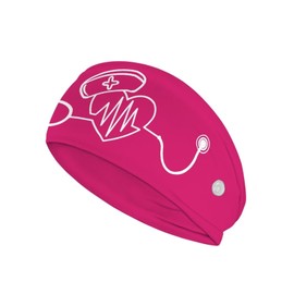 Rnyleeg Pink Nurse Headbands for Women with Buttons Non Slip Elastic Ear Protection Headband Women's Hair Accessories for Work