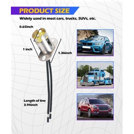 SCUARI Car Light Bulb Socket,LED Bulbs Socket,Car Accessories 1157 LED Bulb Lamp Socket Adapter,BAY15D Bulb Light Lamp Socket Adapter with Wire Connector,Suitable for Cars,Trucks (BAY15D(1157))