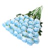 Ovveroche 68 Pcs Ice Blue Artificial Roses Fake Flowers,Silk Flowers