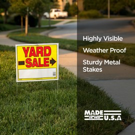 Sunburst Systems 3037Yard Sale Kit Name: Double-Sided 14"x22" Yard Sale Sign with Stakes, Tags, and Price Stickers 14"x22"