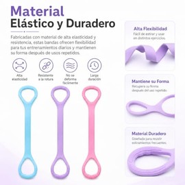 Bandas de Resistencia para Ejercicio, 3 Piezas, Yoga y Pilates