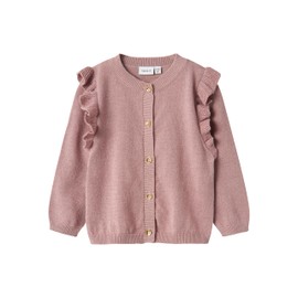 NAME IT Girls' Nmfabinne LS Knit Card Noos Cardigan, mauve