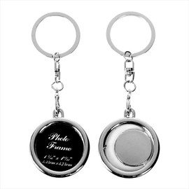 moonwood 7pcs Metal Photo Keychain Cover Photo Frame Locket Pendant Keychain Key Ring