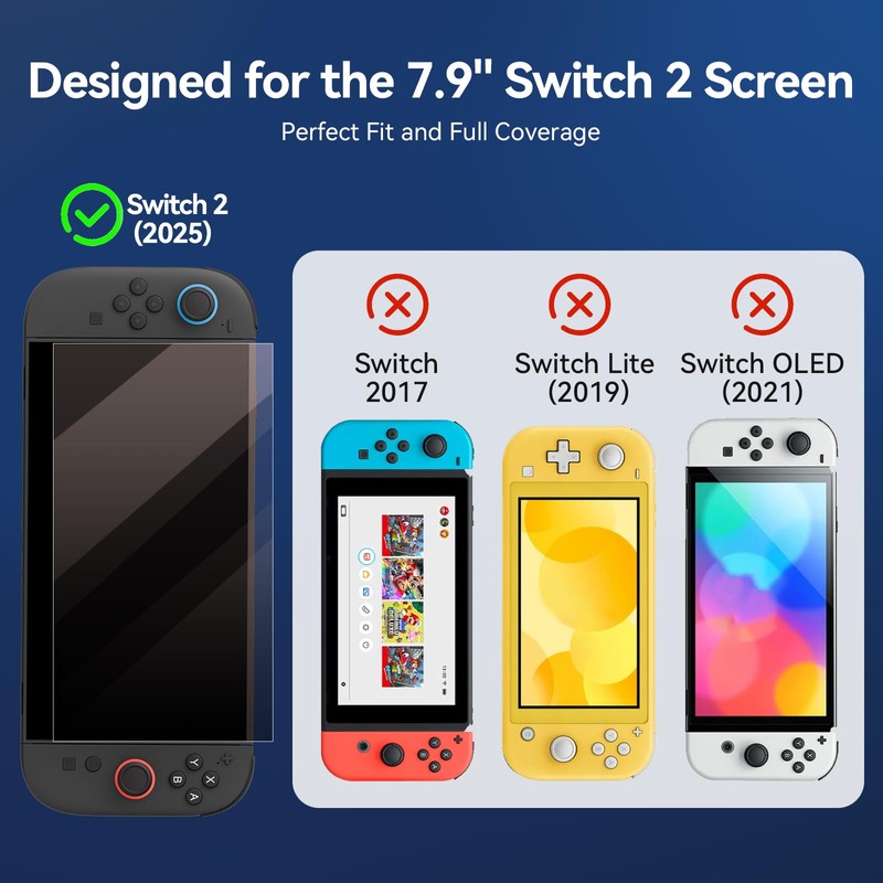 GeekShare Switch 2 Screen Protector,Dust-Free Alignment Frame,9H Tempered Film –
