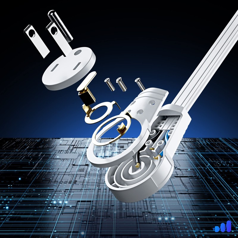 Maximm 360° Rotating Flat Plug Extension Cord 10 feet Flat