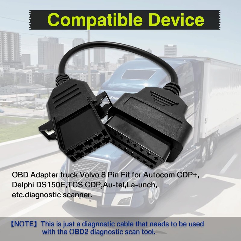 VZG OBD Adapter for Volvo 8 Pin OBD1 to 16