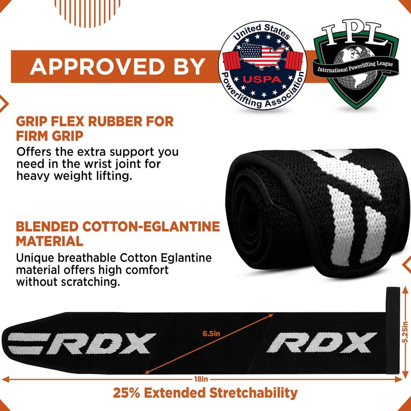 RDX Weight Lifting Wrist Wraps with Gym Straps, Elasticated 18”
