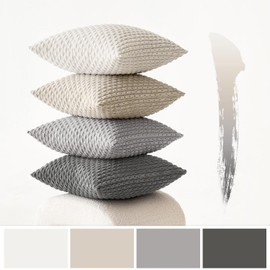MIULEE Set of 4 Corduroy Cushion Covers, Decorative Cushion Cover, Modern Sofa Cushion, Decorative Cushion, Couch Cushion for Sofa, Decorative Cushion, Living Room, Bedroom, 40 x 40 cm, Grey Series