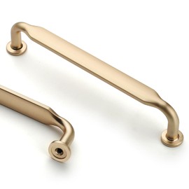 Asidrama 10 Pack 6.3 Inch(160mm) Brushed Brass Kitchen Cabinet Handles, Cabinet Pulls Kitchen Cabinet Hardware for Cupboard Drawer Pulls