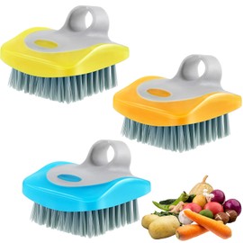 3 Pieces Vegetable Brush Potato Scrubber Vegetable Scrubber for Food Flexible Bristles Kitchen Brush for Fruits, Potatoes, Carrots Kitchen Gadgets Set in Random Color