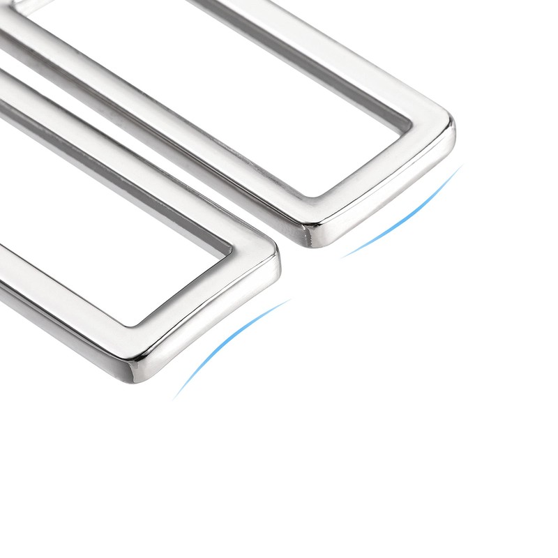 sourcing map Metal Rectangle Ring Buckles 39x12.5mm for Bags Belts