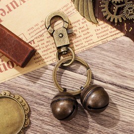 SUPVOX Brass Pet Collar Bell Pendant Elegant Decorative Accessory for Dogs and Cats Spring Snap Hook for Easy Attachment Versatile Use for Breeds Includes Bells and Keyring