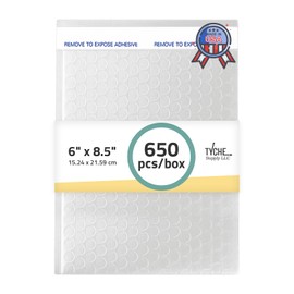 TYCHE Clear Bubble Bags 6 x 8.5 in / 15.24 cm x 21.59 cm Self-Sealing Bubble Mailers for Shipping Bubble Wrap Pouches Padded Mailing Envelopes 650 Pack MADE IN USA (6" x 8.5", 650.0, Count)