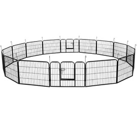 Yaheetech Decorative Garden Fence - 24in x 43ft Rustproof Folding Fencing Landscape Patio Flower Bed Animal Barrier Border for Dog Outdoor Fences Black