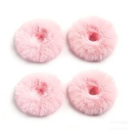 Toketa 4PCS Pink Pom Pom ligas para cabello,ligas para cabello niña,accesorios para cabello mujer,Lazos para el cabello Ponytail titulares