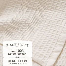 GILDEN TREE Waffle Towel Quick Dry Thin Exfoliating, 4 Pack Washcloths for Face Body, Classic Style (Cream)