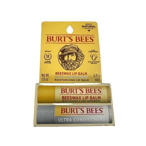 Burt's Bees Beeswax Lip Balm Original and Ultra Conditioning Set