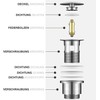 Yelcona Universal Drain Fitting with Overflow - Pop Up Valve