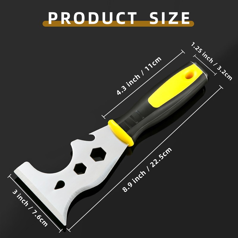 OKEMISS Scraper Tool, Stainless Steel 15-in-1 Painters Tool, Professional Multi