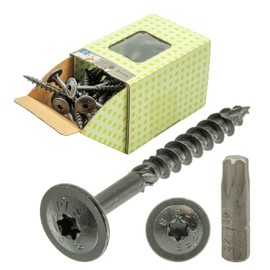 Flat Head Screws Black 8 x 80-50 Pieces Including Bit Wood Screws Flat Head Torx Black Screws