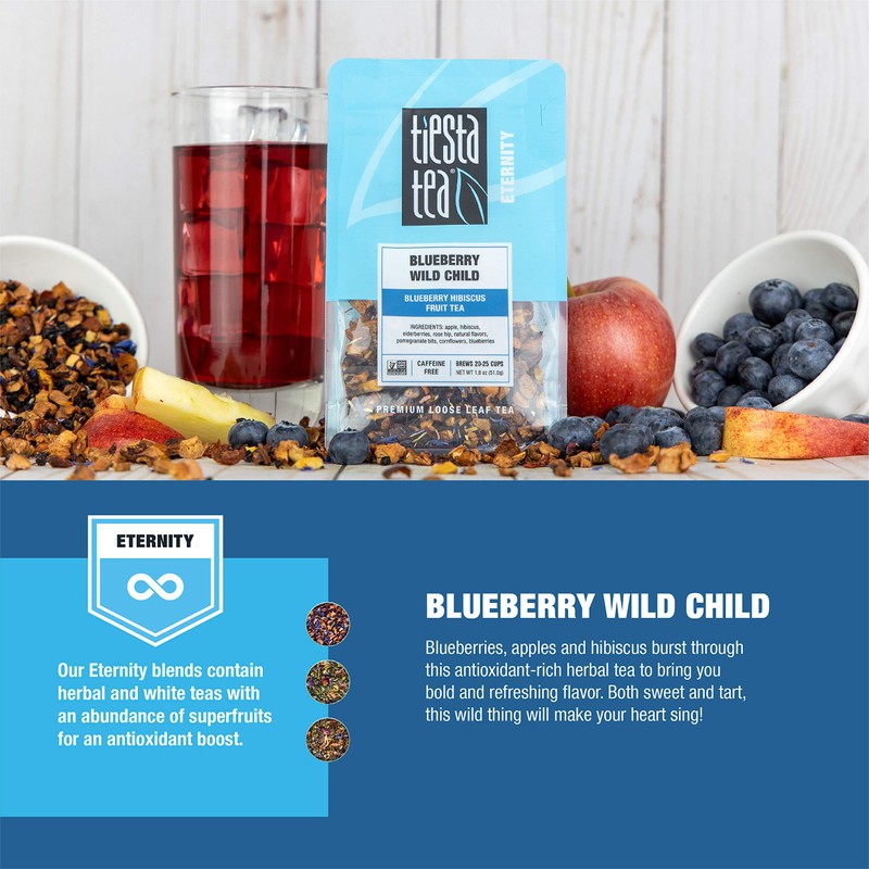 Tiesta Tea - Blueberry Wild Child, Blueberry Hibiscus Herbal Tea,