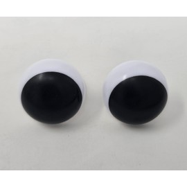 Pair of Zim's 30mm Large Round Black and White Wide Pupil Plastic Safety Eyes for Craft Amigurumi Dolls, Toys or Puppets (Pack of 3)