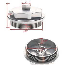 iFJF F81Z9G270BA Fuel Filter Cap Replacement for Powerstroke 7.3L V8 1999-2003 F250 F350 F450 F550 Super Duty 2000-2003 Excursion Billet Aluminum 1831193C91 RK31449 904-203 (Silver)