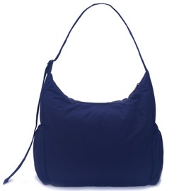 Large Crossbody Bags for Men Dark Blue X-XL Nylon Bag Casual Durable Purse with Water Bottle Holder