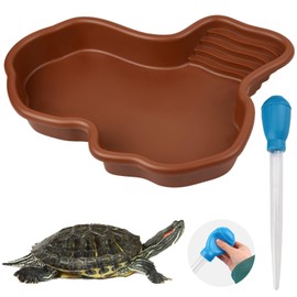 Reptile Bath Pool Large Water Bowl Reptiles Bath Pool for Turtles Large with a Manual Water Absorber for Reptiles such as Turtles, Lizards, Snakes etc.