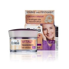 Balea Vital+ Day Cream for Very Mature Skin (ages 50+ to 70+) with Calcium & Vitacell - Not Tested on Animals - 50ml by dm balea