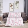 Pink Bow Fuzzy Blanket Cute Bowknot Throw Blanket Bowtie Cozy