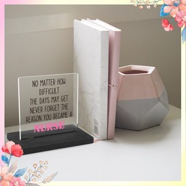 FOUGSTA Nurse Gifts for RN, Nurses Gifts for Women, Nurse's Day Appreciation Gift for Nurse, Modern Transparent Acrylic Desk Plaque with Inspirational Quotes, 10 x 10 x 1.5 cm,XXY63, 4*4inch