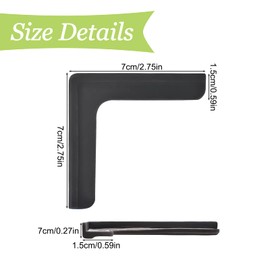 UFURMATE Window Corner Guards, 8Pcs L-Shaped Window Corners Protectors Self Adhesive Silicone Bumper Anti-Collision Table Corner Protectors for Protecting Window Furniture Edge (Black)