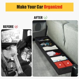 WOMACO Truck Under Seat Storage for F150, Multi Compartments Truck Underseat Storage Bag for 2015-2024 Ford F150 F250 Supercrew, Truck Tool Organizer (Black, for truck three seats)