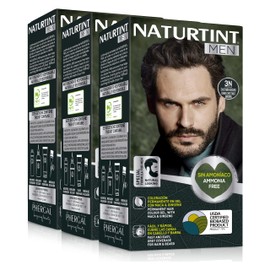 Naturtint Men Permanent Hair Colour Without Ammonia, Especially for Men, 100% Grey Coverage, Natural and Long-Lasting Colour, Natural Ingredients, 3N Dark Brown, Pack of 3