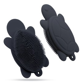 JSYUTYUZ Soft Silicone Body Shower Brush Body Washer for Both Men and Women, Easy to Clean Silicone Exfoliating Face Brush Body Brush(Grey)