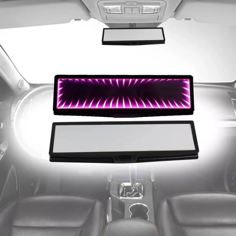 LED BLACKHOLE MIRROR Car Mirror LED Rearview Blackhole Universal Clip