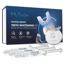 MySmile Teeth Whitening Kit with LED Light, 10 Min Fast Teeth Whitener with 3 x 35% Carbamide Peroxide Whitening Gel, Helps to Remove Stains from Coffee, Smoking, Wines, Soda, Food